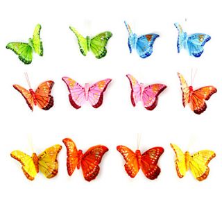 3D Artificial Feather Butterfly   Set of 12 Pieces