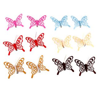 3D Artificial Non woven Fabric Butterfly   Set of 12 Pieces