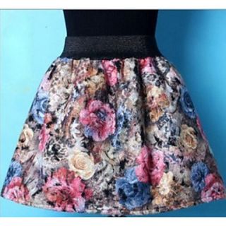 Womens Vintage Rose Woolen Skirt