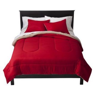Room Essentials Reversible Solid Comforter   Red (Twin)