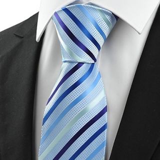Striped Light Blue JACQUARD Mens Tie Formal Necktie Wedding Holiday Gift #0017