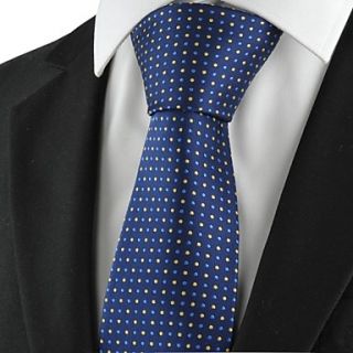 Polka Dot Navy Golden Classic Men Tie Formal Necktie Party Holiday Gift