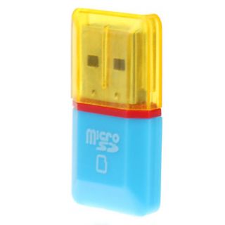USB 2.0 Micro SD Memory Card Reader (Blue/Yellow)