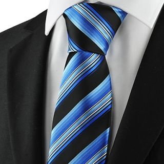 New Striped Blue Mens Tie Suits Necktie for Party Wedding Holiday Gift