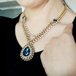Kayshine Blue Drop Shape Diamond Necklace
