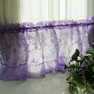 Country Fancy Purple Solid Floral Pattern Valance (30L×55W)