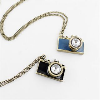 Elegant Alloy Gold With Cubic Zirconia Camera Pendant Womens Necklaces(More Colors)
