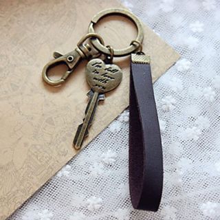 Key to Your Heart Key Ring with Hide Rope