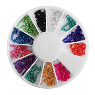 Mixed color Bead Chain Wheel Nail Art Decorations