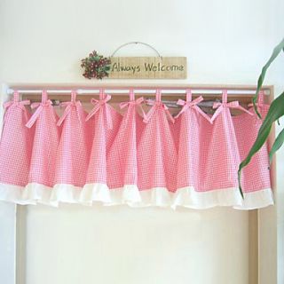 Pinkbabi Lovely Pink Checks Pattern Valance (18L×39W)