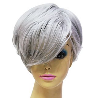 Capless High Quality Synthetic Janpanese Kanekalon Short Straight Grey Hair Wig