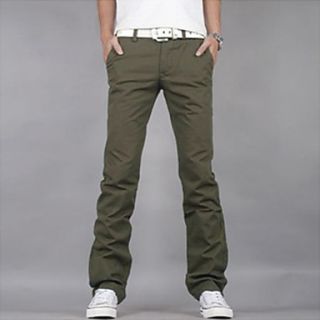 Mens Casual Solid Color Chinos