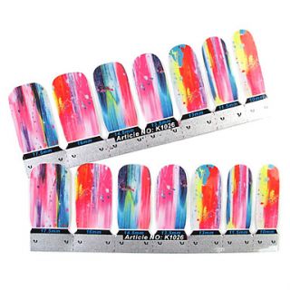 28PCS Full tip Colorful Nail Art Stickers Decals