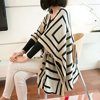 Womens Geometric Pattern Double Faces Cardigan