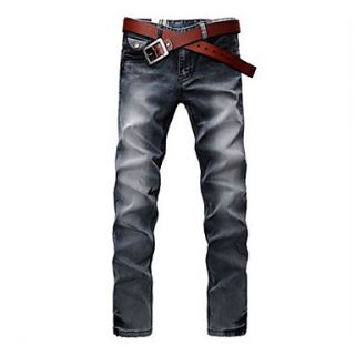 Mens Refined Gray Straight Jeans(without Belt)