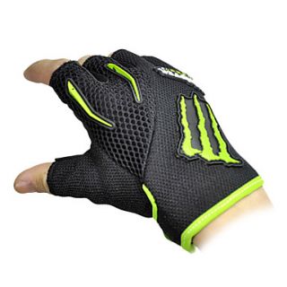 Monster Summer Motorcycle Racing Gloves Cycling Outdoor Sport Short Finger Gloves (Black)