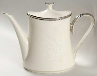 Lenox China Moonspun Tea/Coffee Pot & Lid, Fine China Dinnerware   Dimension Sha