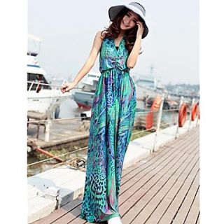 Womens Spring Colorful Peacock Dress