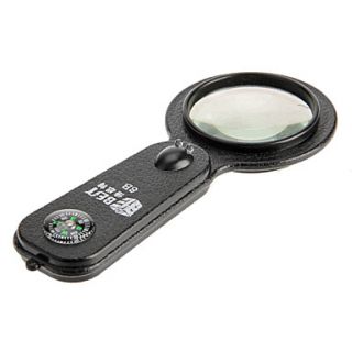 5in1 Multifunctional 8X Magnifying Glass(Magnifier, Thermometer,Compass,Currency Detector,LED light)