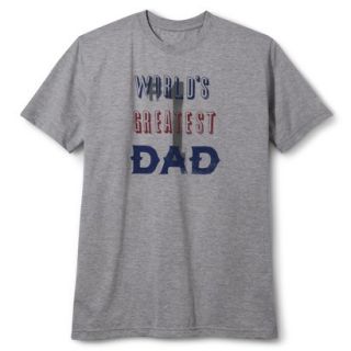 Mens Fathers Day Worlds Greatest Dad Tee Shirt   Gray XL