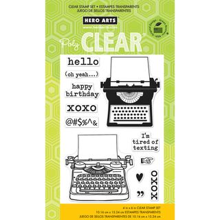 Hero Arts Clear Stamps 4x6 Sheet typewriter Notes