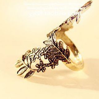 MISS U Womens Vintage Leaves And Flower Pattern Cut Out Ring