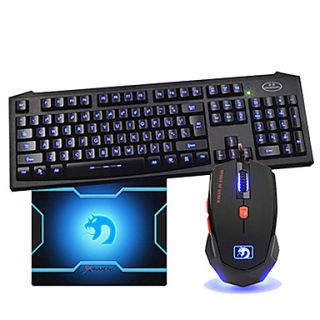 K7 USB Wired Optical LED High speed Gaming KeyboardMouse Suit with Mousepad
