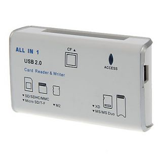 All in 1 USB 2.0 Memory Card Reader (White)