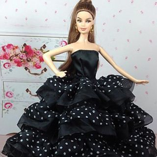 Barbie Doll Black Bubble Wedding Party Dress