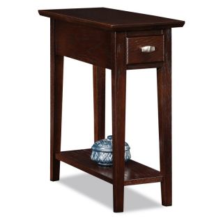 Leick Rectangle Chocolate Oak Wood Chairside Recliner End Table Multicolor  