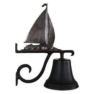 Cast Bell with Swedish Iron Sailboat Ornament Multicolor   CB 1 71 SI