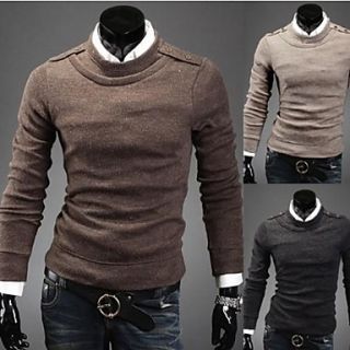 Mens Fashion Round Neck Long Sleeve Casual Sweater