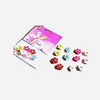 6PCS 6 Color Resin Flower Glitter Powder Nail Art Nail Decorations(Assorted Colors)