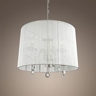 5 Light White Crystal Accent Chandelier