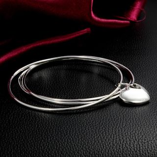 High Quality Sweet Silver Silver Plated Heart Charm Bracelets
