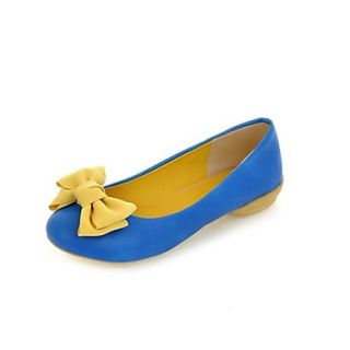 Faux Leather Womens Flat Heel Comfort Ballerina Flats with Bowknot Shoes(More Colors)