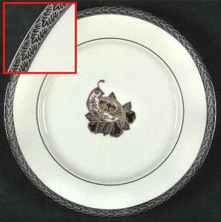 Fitz & Floyd Richmond Accent Salad Plate, Fine China Dinnerware   Platinum Encru