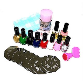 26PCS Nail Art Stamp Stamping Image Template Plate Suits within 8PCS Multi color Stamping Oil