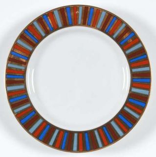 Fitz & Floyd Ramses Salad Plate, Fine China Dinnerware   Multicolor Stripes Arou