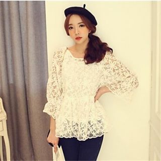 Womens Elegant Lace Loose Blouse(Vest Included)