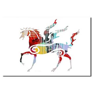 Hand Painted Oil Painting Abstract Pegasus Horse with Stretched Frame