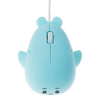 USB Wired Whale Shaped Optical Mouse (Assorted Colors)