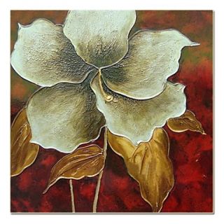 Hand Painted Modern Decoration Flower Oil Painting with Stretched Frame Ready to Hang