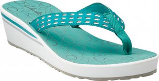 Womens Clarks Liya Bevin   Teal Synthetic Thong Sandals