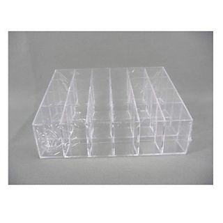 Trapezoidal Plastic 24 Compartments Transparent Storage Case
