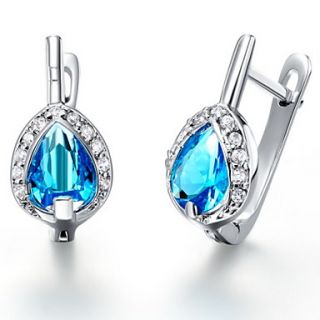 Gorgeous Silver Plated With Cubic Zirconia Drop Womens Earrings(More Colors)