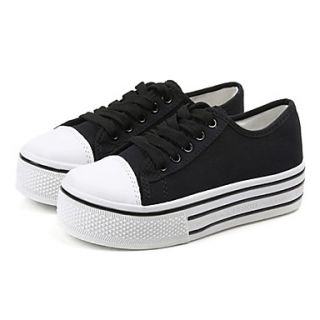 Canvas Womens Platform Heels Platform Fashion Sneakers Shoes with Lace up(More Colors)