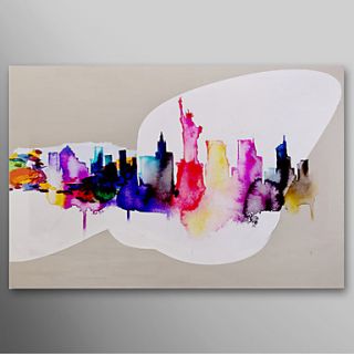 Hand Painted Oil Painting Abstract Construction Series One with Stretched Frame Ready to Hang
