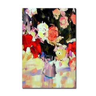 Hand Painted Oil Painting Still Life Vase Flower with Stretched Frame