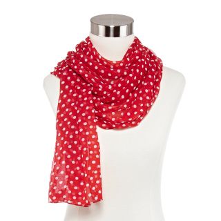 MIXIT Mini Dots Scarf, Red/White, Womens